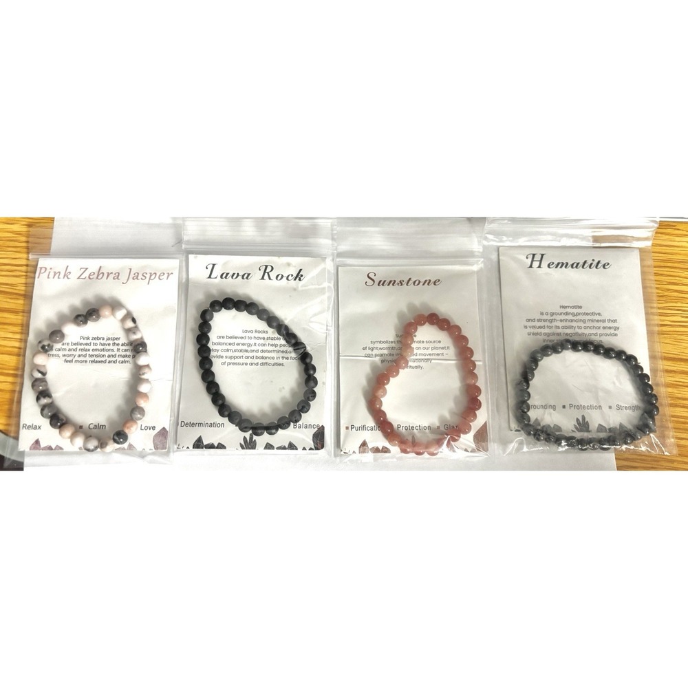 4‎ real stone stretch bracelet